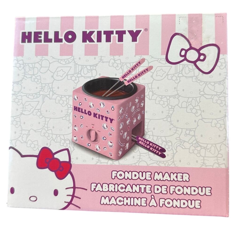 Hello Kitty Chocolate Dipping Fondue Maker - New In Box Includes 4 Fondue Forks
